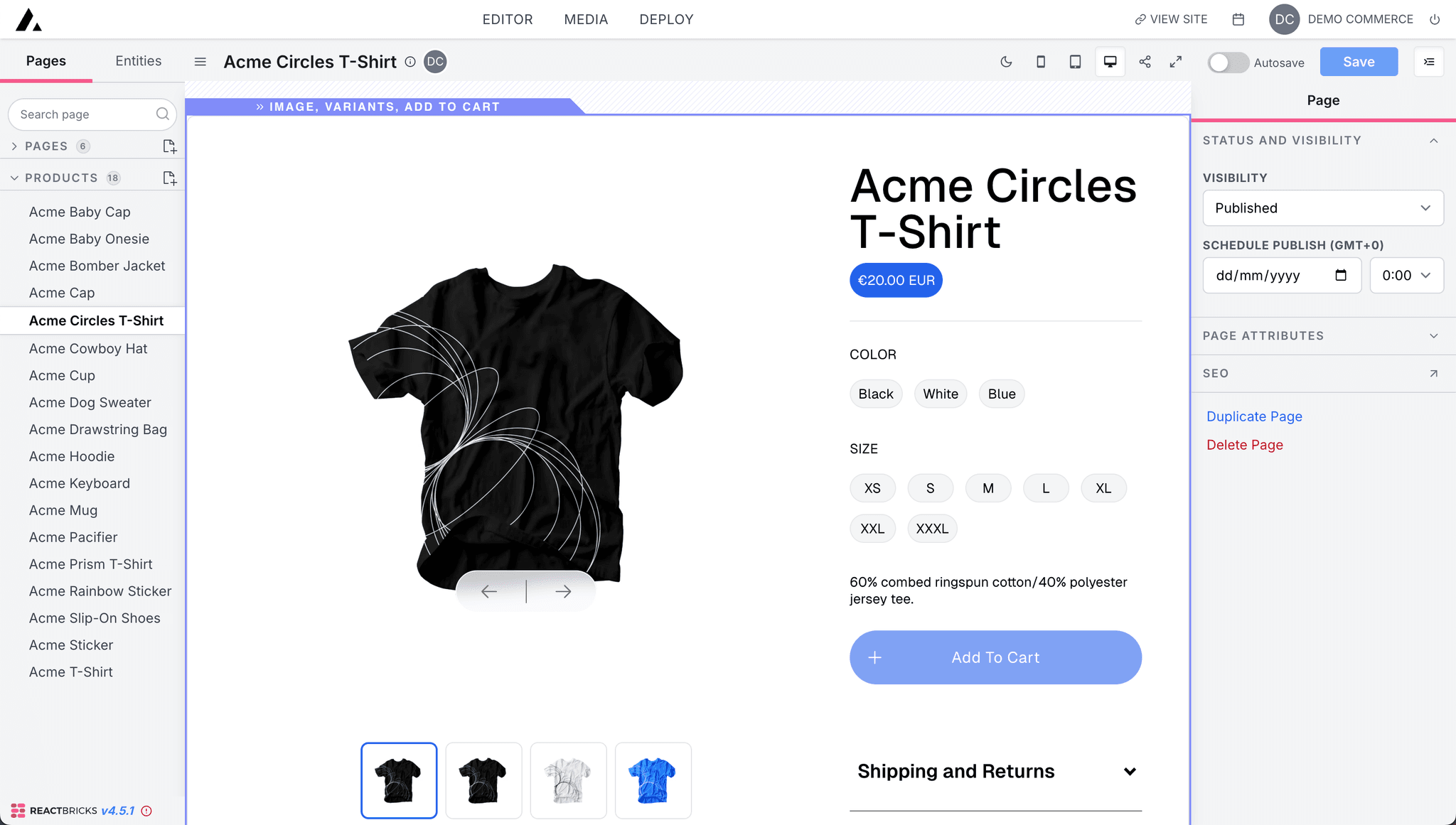 Next.js Commerce powered by React Bricks
